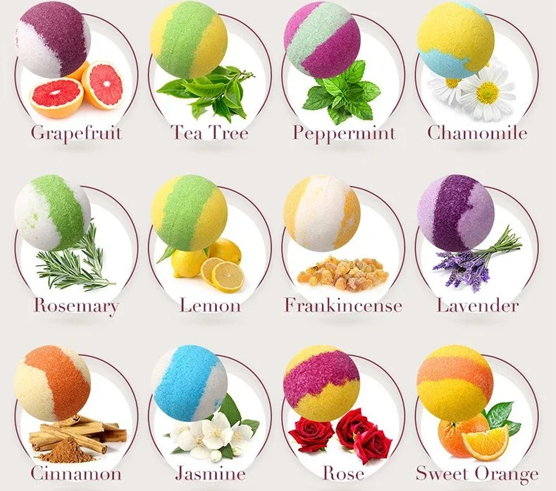 
Organic & Natural Handmade Bubble Rich in Essential Oil Spa to Moisturize Dry Skin Bath Bomb 