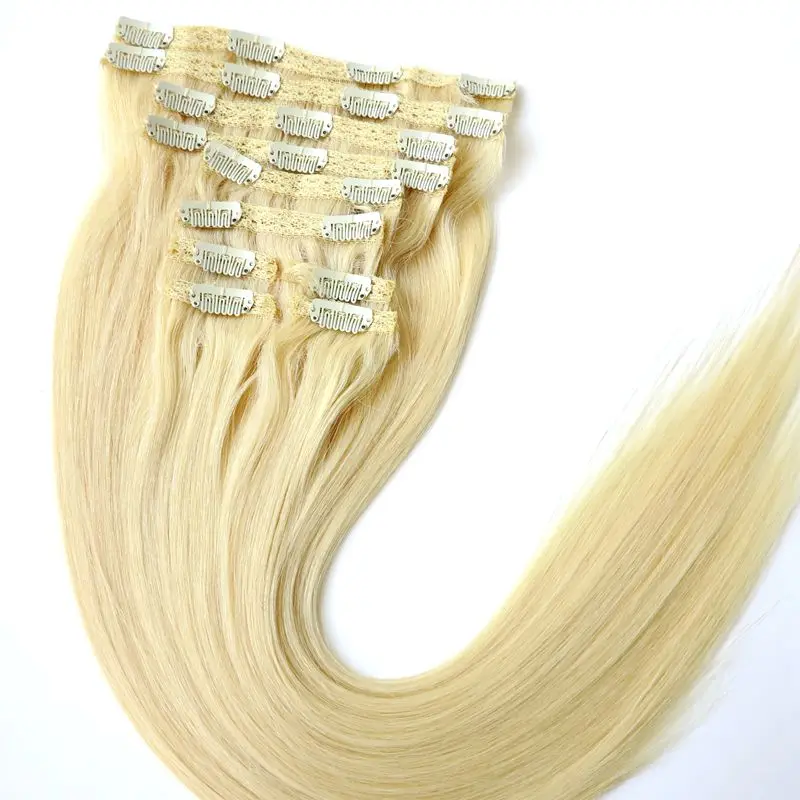 100% Virgin Peruvian Remy Hair Double Drawn 320g Seamless Clip In Extensions Human Hair
