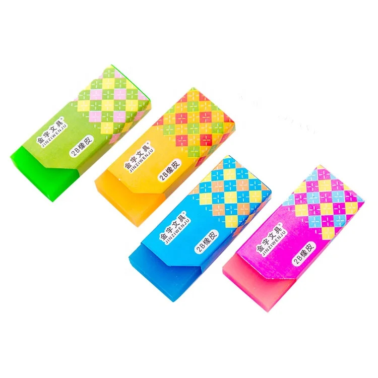 Flexible rectangle PVC material jelly style transparent 2B eraser (62116017743)