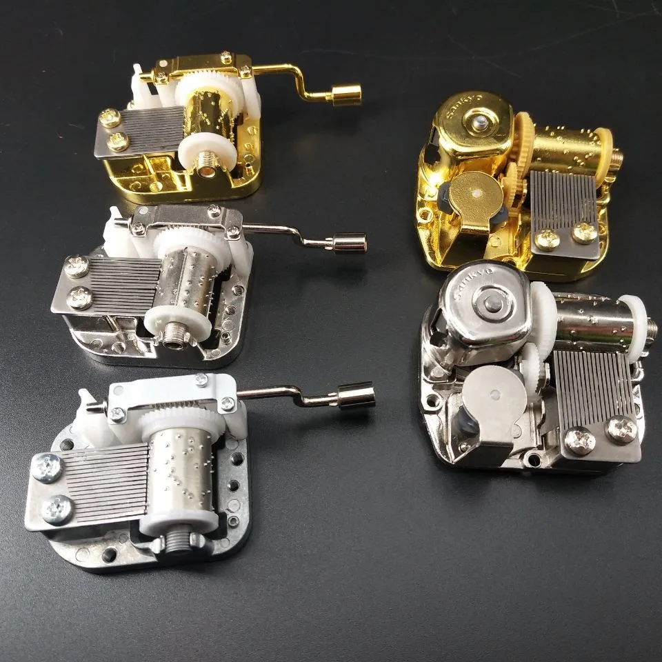 Music Box Parts Custom Hand Crank Sankyo Sliver Music Box Movement