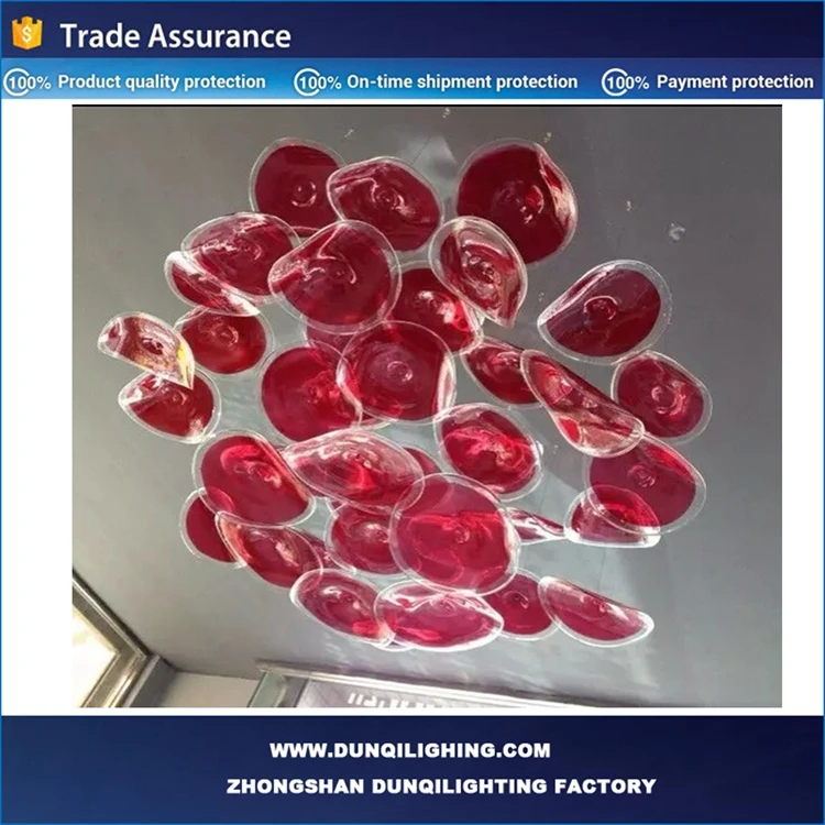 Роскошные ткани абажур Кованые хрустальная люстра для центральное украшение