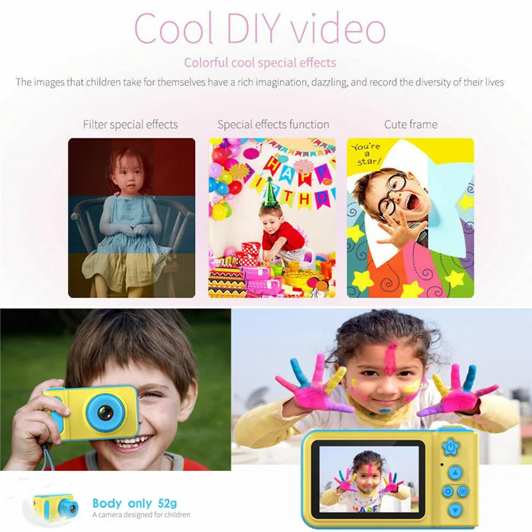 Mini Digital Camera 2 Inch kids Cartoon Cute Camera Toys Children Birthday Gift 1080P Toddler Toys camera