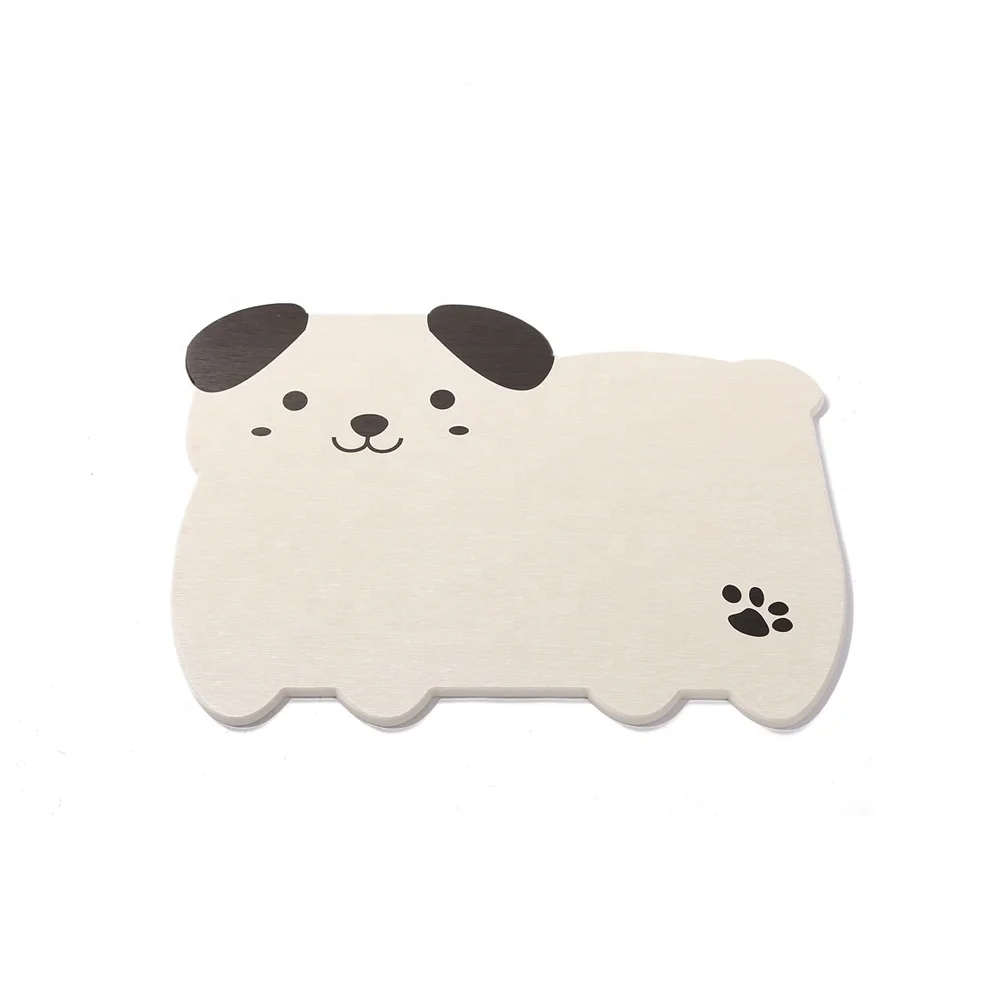 
New Product Eco friendly Diatomaceous Earth Puppy Shape Fast Dry Diatomite Kids Bath Mat 