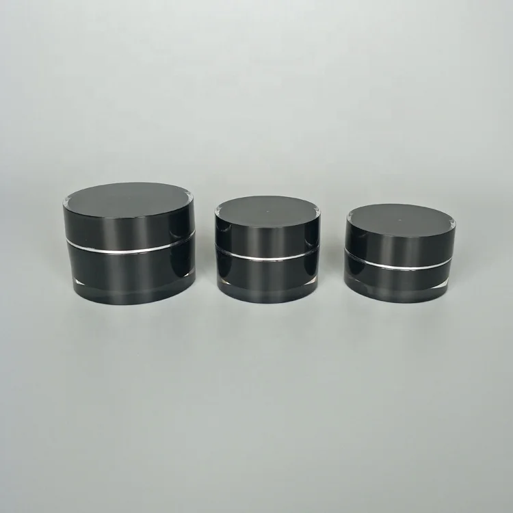 Empty acrylic 5ml 10grams 15ml oz 30 ml 50ml 50 grams high quality luxury black cosmetic cream jar for UV gel