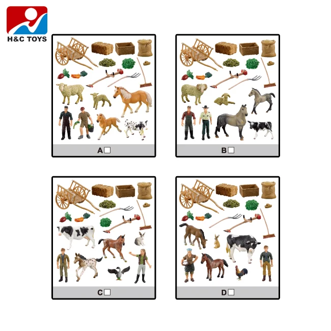 Wholesale happy kid toy farm house toy plastic mini animal farm toy
