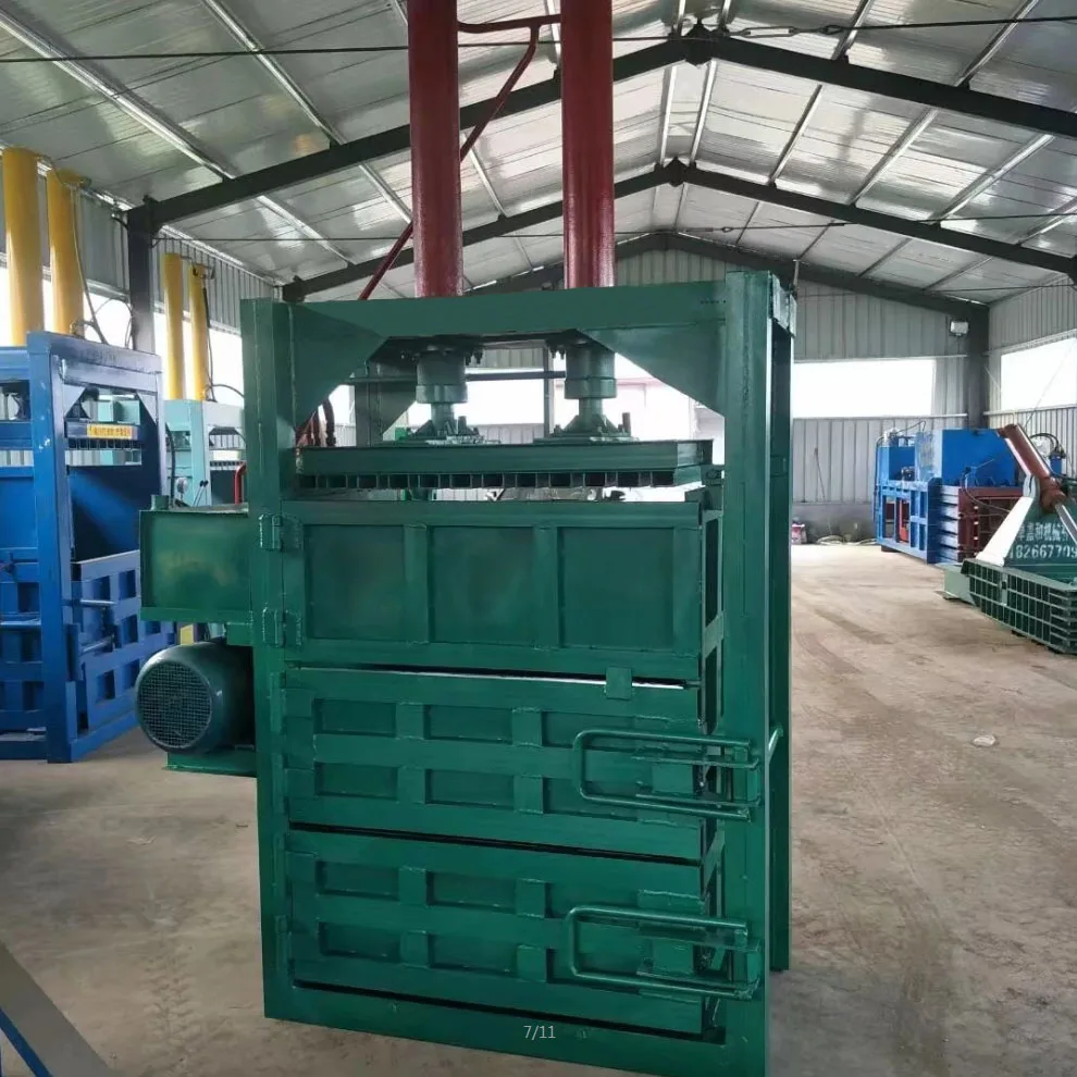 2019 newest vertical hydraulic baler for wool/cotton/straw, hydraulic waste paper, bottles baling press machine