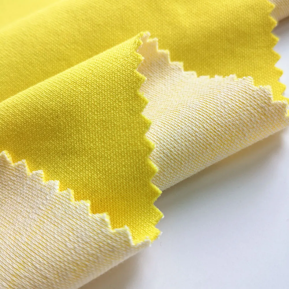 
manufacturer cheap eco friendly CVC 45/55 plaid weft knitting polyester cotton fabric for warm fit sports apparel hoodies KW494 