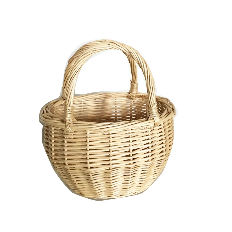 Handwoven Willow  Gift Basket With Handle For Wedding Garden Decoration