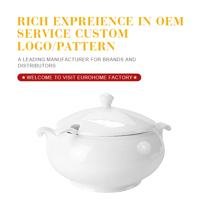 Eurohome производитель дешевых высококачественных суповых кастрюль из белого фарфора