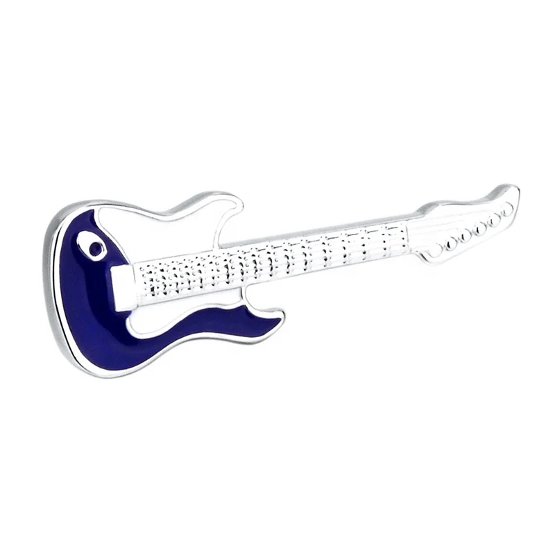 
Wholesale Custom Novelty Blue Guitar Lapel Pin Brooch Pin Brand 