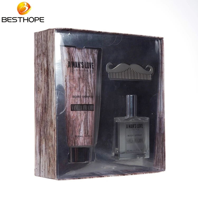 Xiamen custom new design travel gift shower gel body mist razor beard shampoo bath sets for men