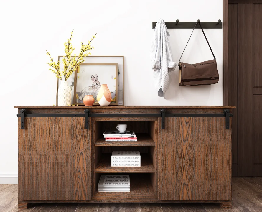 
Mini Barn Door Hardware Wooden Cabinet Black Small Sliding Barn Door Track Kit 