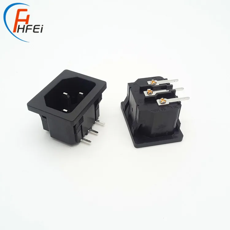 iec connector 3 pin snap type AC-05 connector AC power socket C14 ac plug for pcb