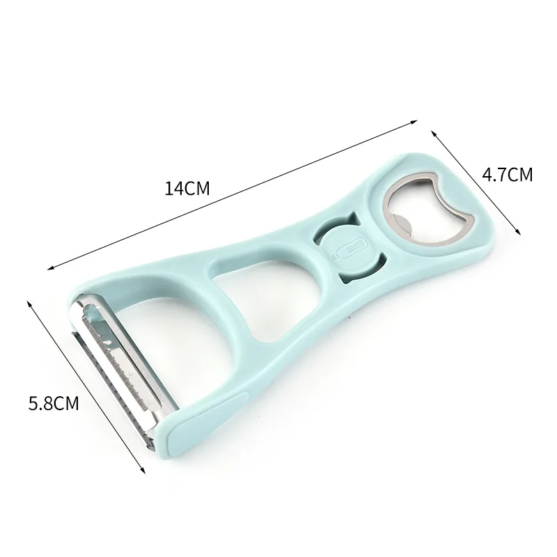Home and Kitchen Accessories Gadget Double Sided Multifunction Bottle Opener Fruit Vegetable Tool Peeler Customized Logo