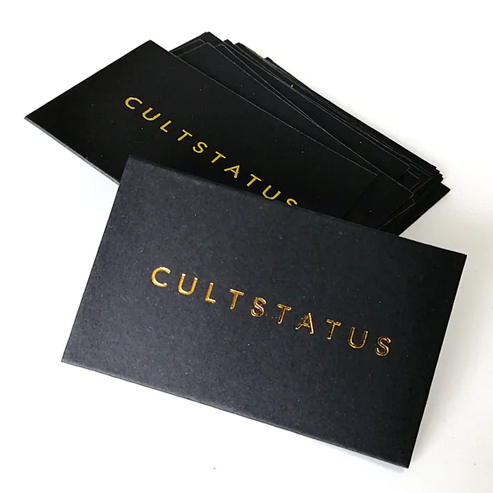 Luxury Offset name card custom Printing logo gold foil stamping Black Business Card
