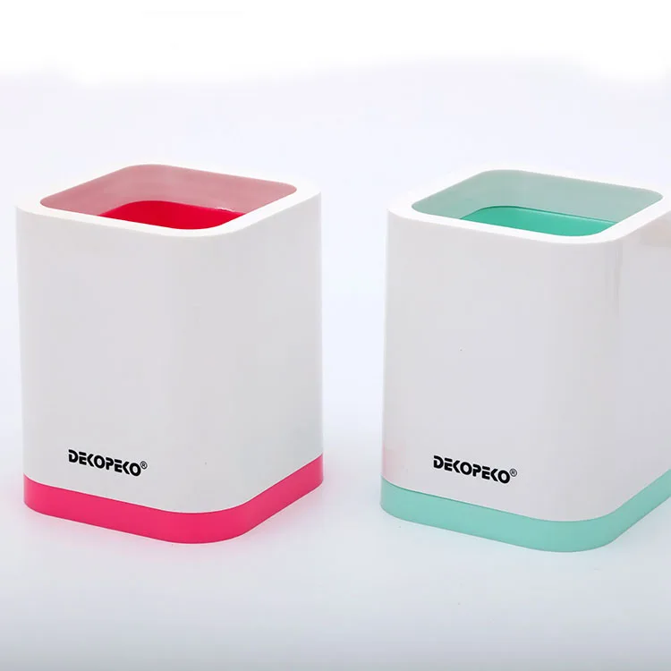 Office Eco friendly promotion desk organizer plastic pen holder