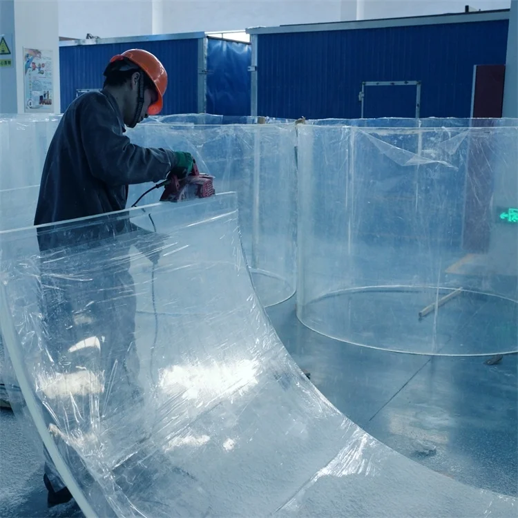 Indoor or outdoor acrylic big round cylinder aquarium tanks