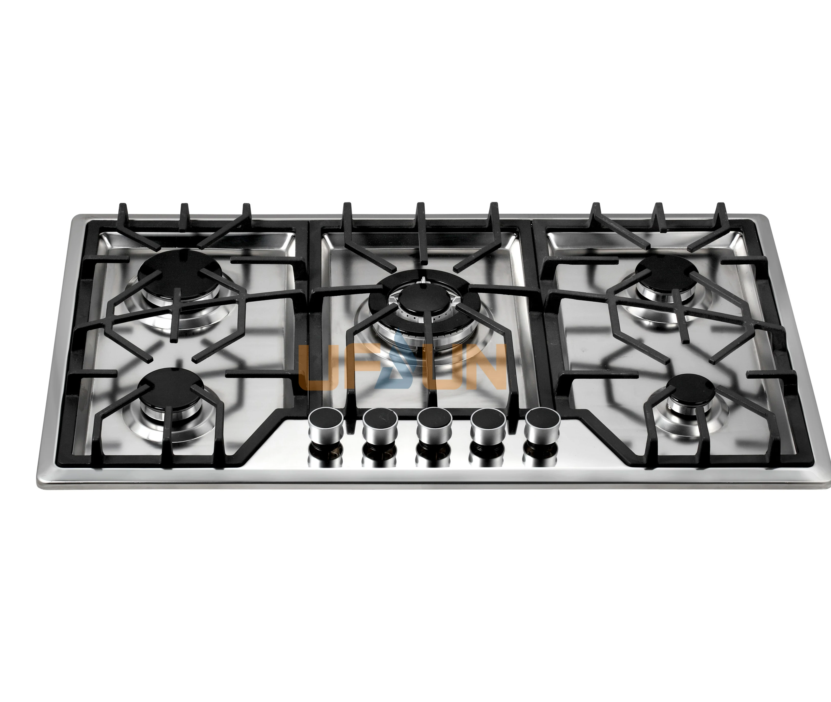Heavy Cast Iron pan support gas hob with blue flame sabaf burner built-in cooking use gas stove