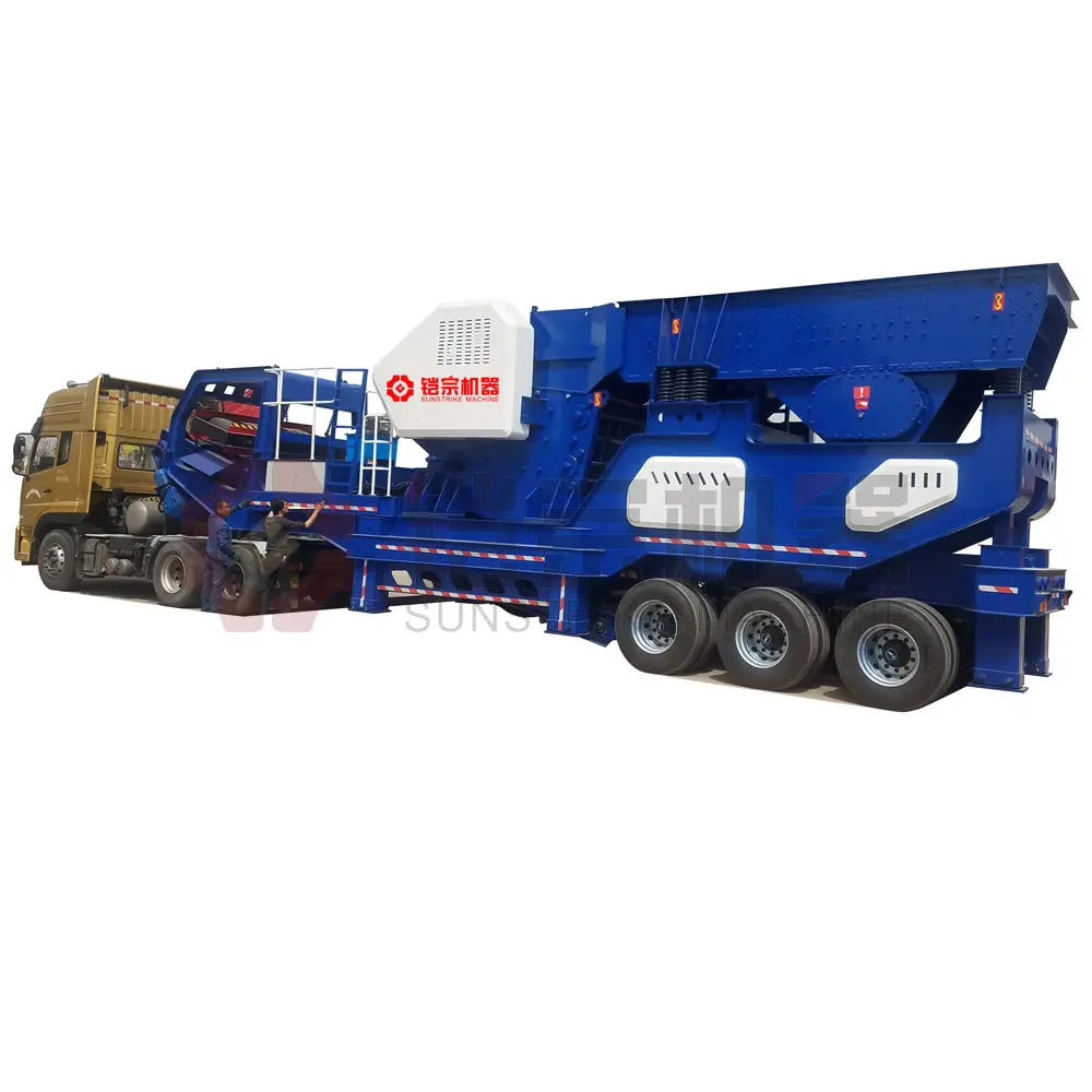 
Automatic Self-support Mobile Rock Crushing Machine with Tyre Truck 