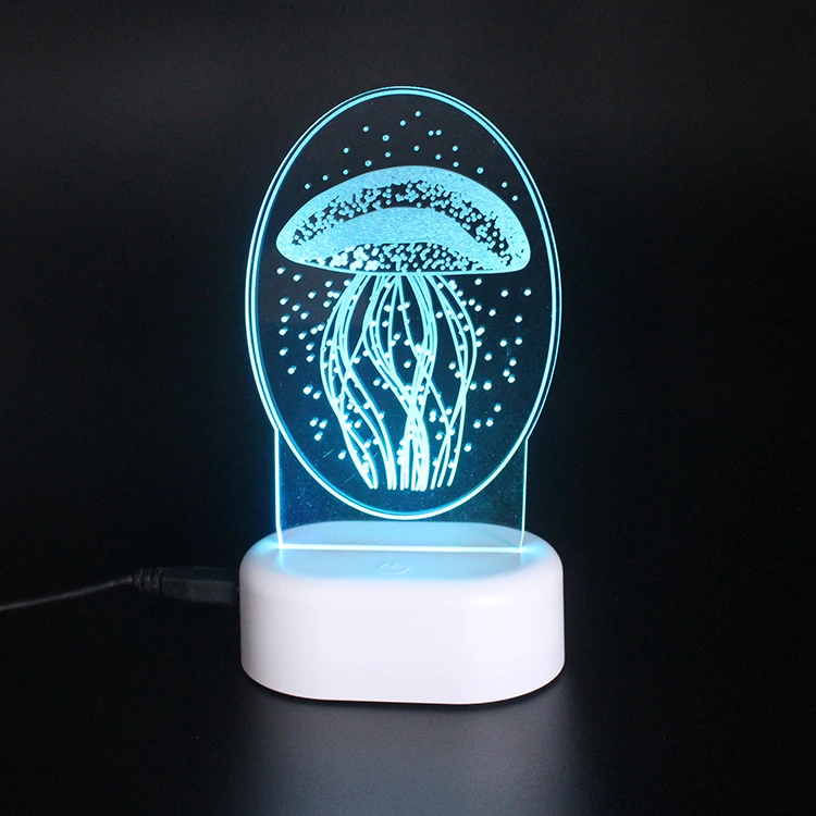 Creative cute animal shape kids night light 3D LED night Acrylic crafts Laser Engraving