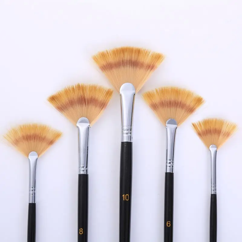 BOMEIJIA 5pcs Factory Professional Art Supplies Mix color Fan Shape Design Artist Paint Brushes Sets
