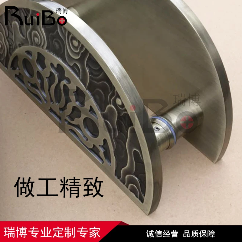 Ribo carved pattern gate pull the luxury villa door handle the red bronze antique gate handle