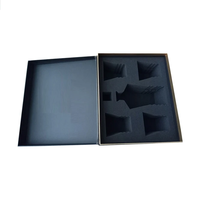 Пользовательские розничная продажа печатных высокое качество вина стекло Подарочная коробка с губкой Вставить