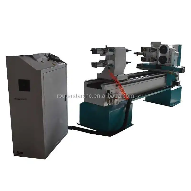 double rotary double router spindle four turning blade cnc wood copying  turning carving lathe machine