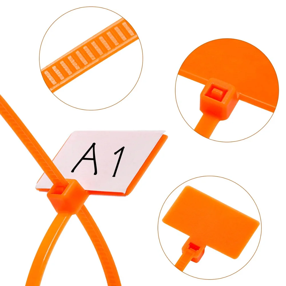 2.5mmx70mm Self-locking Marker Nylon Cable Ties Zip Tie cable tie sticker Black Wire