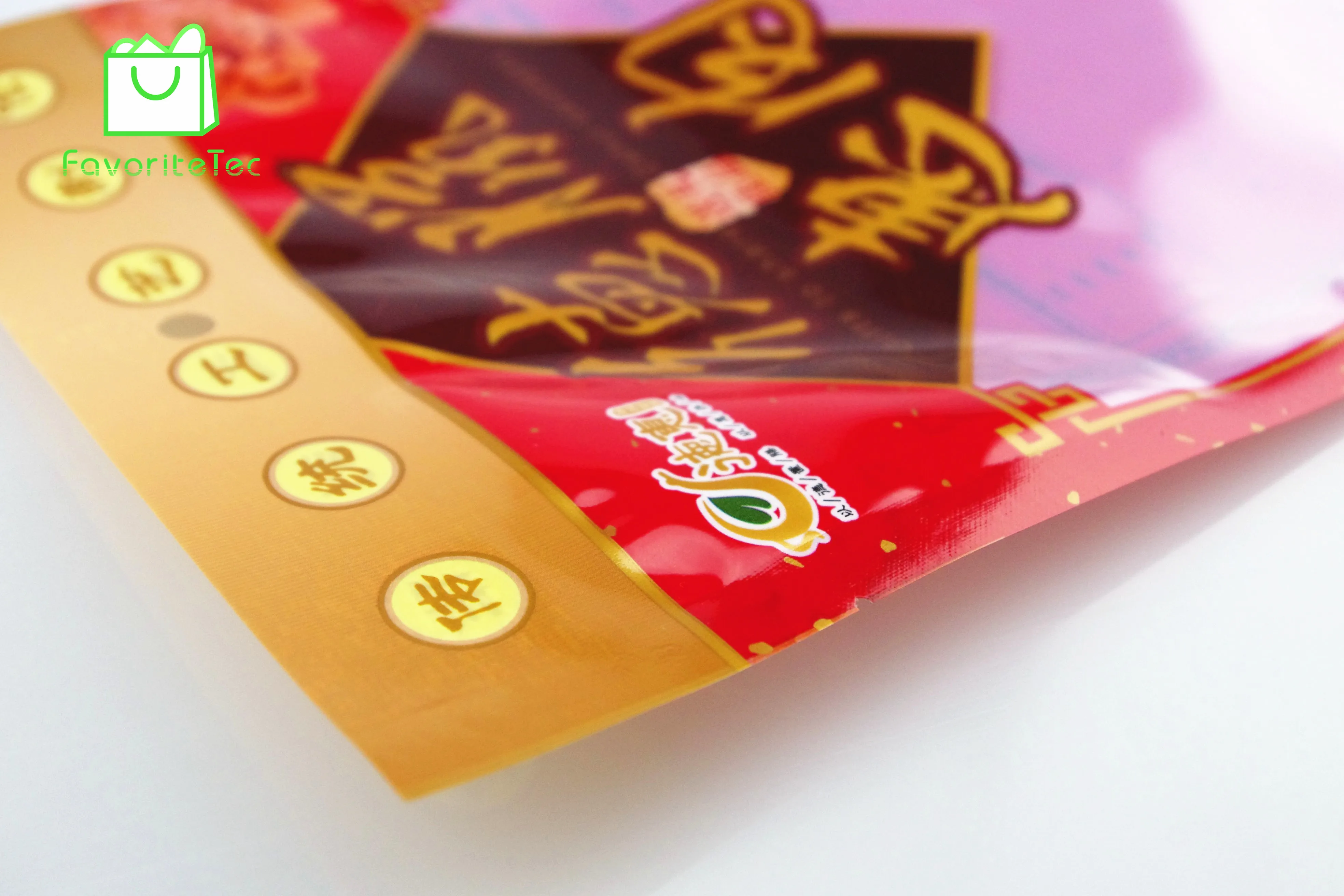 Manufacturer three side seal plastic bag with notch for Sausage food packaging