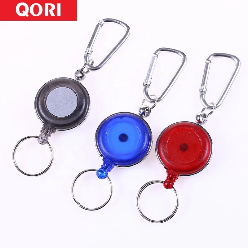 
nurse carabiner retractable id badge reel yoyo id card holder reel with keyring 