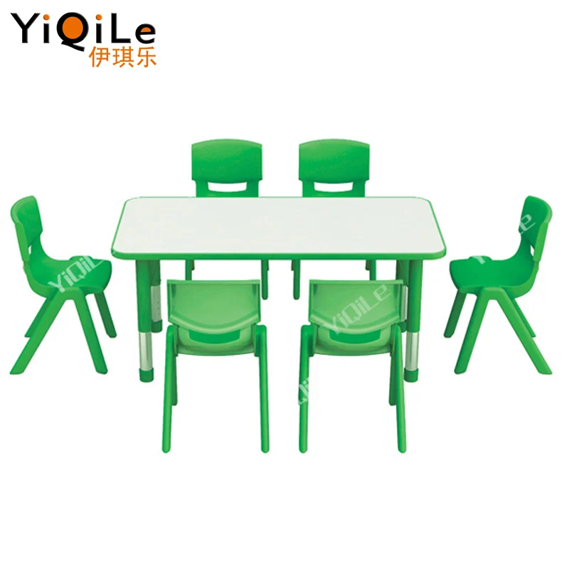 Material safe and easy to clean kids classroom table and chair nursery furniture wooden daycare table and chairs
