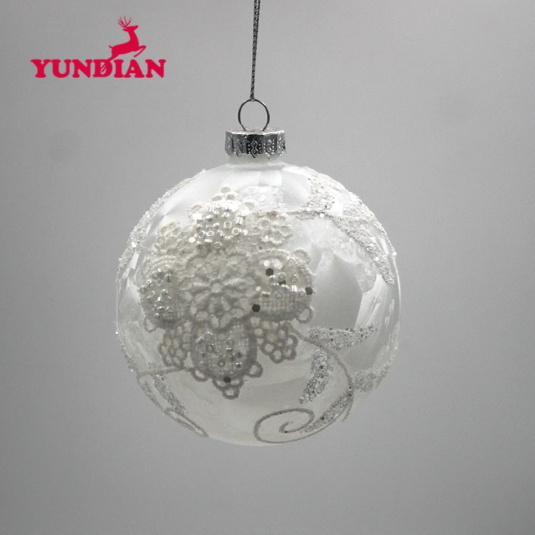 Wholesale Elegant Decorative Christmas Ornament Onion Shape White Frosted Hanging Glass Bauble Ball For Xmas Tree Wedding Party