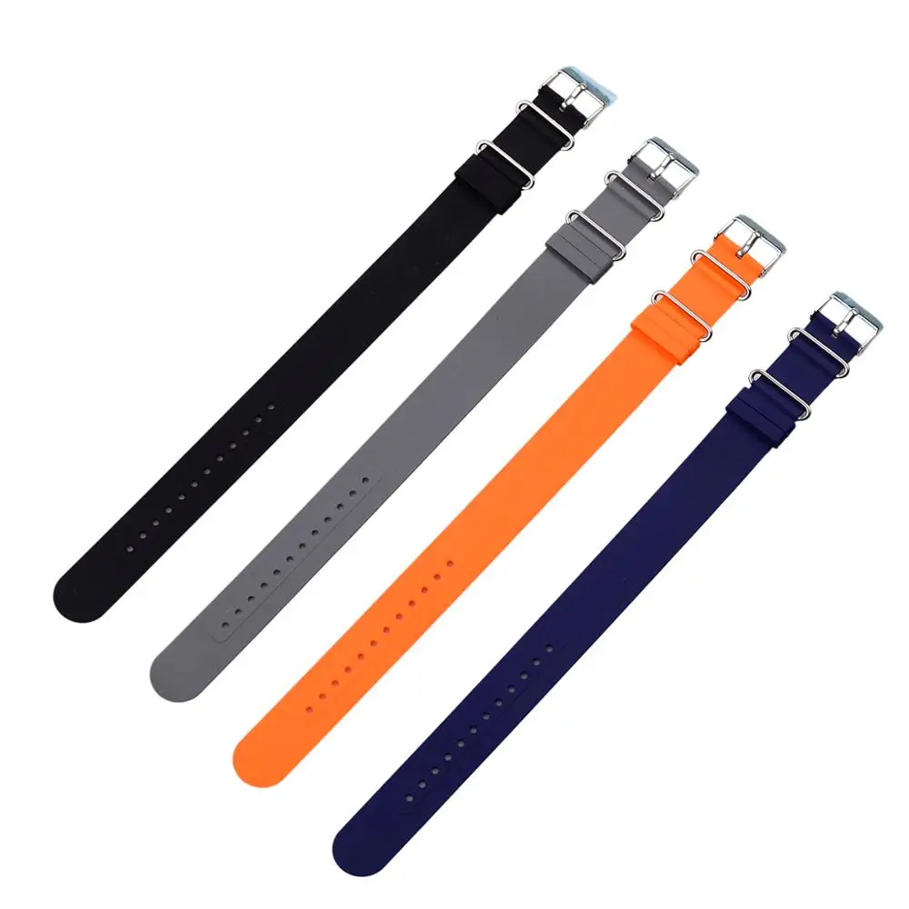 LAIHE 18mm 20mm 22mm Wholesale High Quality Silicone One Piece Watchband Wrist Band Watchstrap Silicon Watch Band