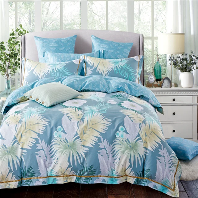 Spring use bedding pillow flat sheet fitted sheet duvet cover use 100% cotton fabric