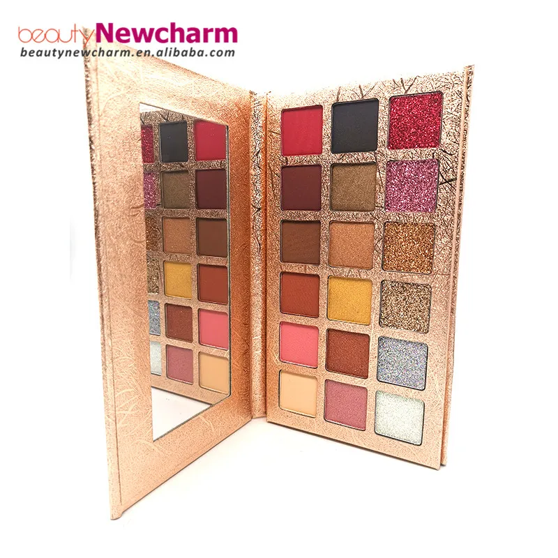 
High Pigment No logo Eyeshadow Palette OEM 18 Shades Custom Color Eyeshadow Palette organic glitter Matte pigmented private lab 