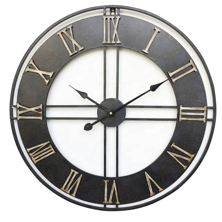 Amazon Metal Arab Numbers Wall Clocks Quartz Antique Style Single Face American Style Large All-season Separates from CN;FUJ