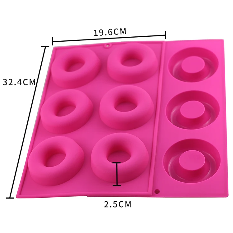 6 cavities BPA FREE hot sales Silicone Donut Cake Mould Silicone Chocolate Mold