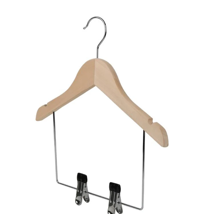 Wholesale high quality printed logo new style anti slip kids suit wood hanger