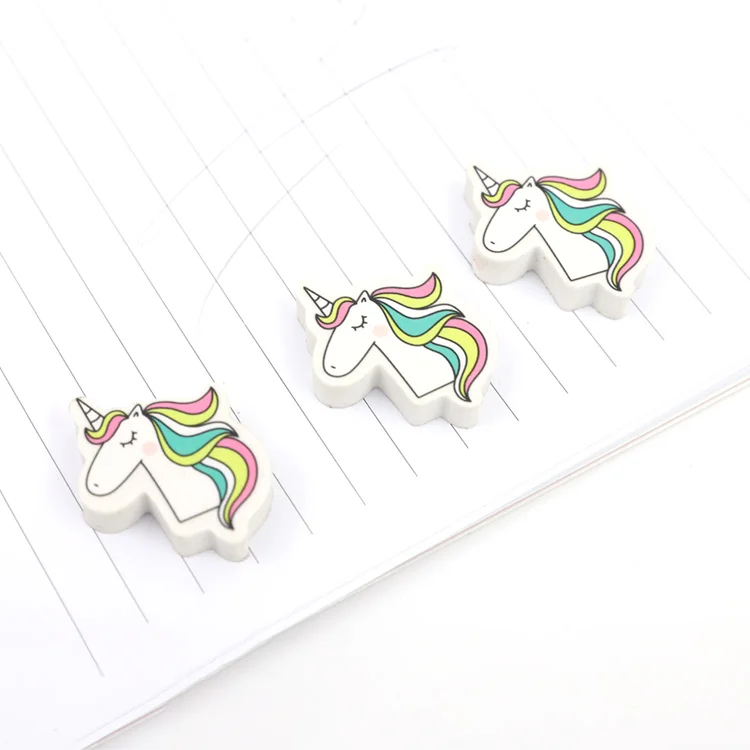 Brilliant Quality Pencil Colorful Unicorn Shape Custom Eraser