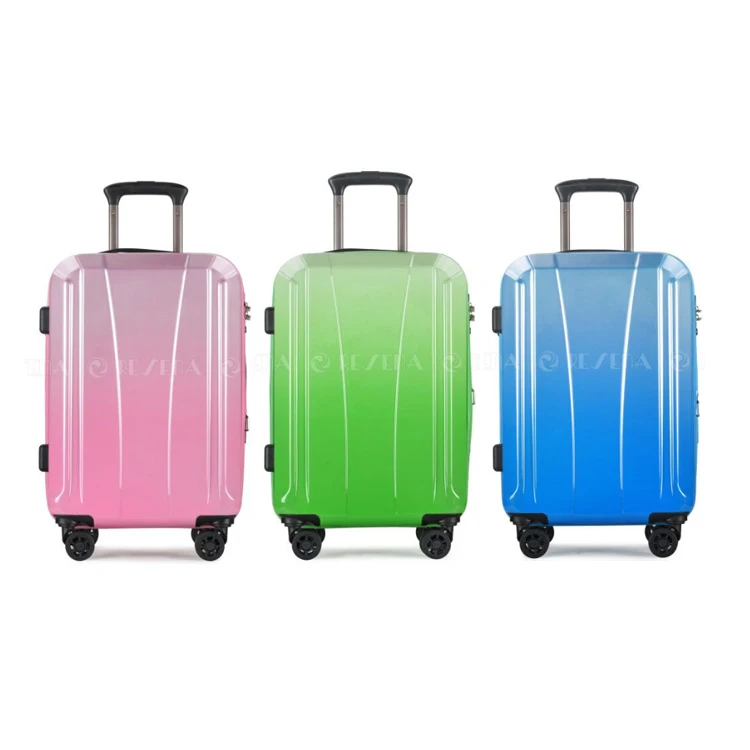 RESENA Wholesale 3PCS Wheels Rolling Cabin Aluminous Trolley Suitcase Travel ABS PC Luggage Set