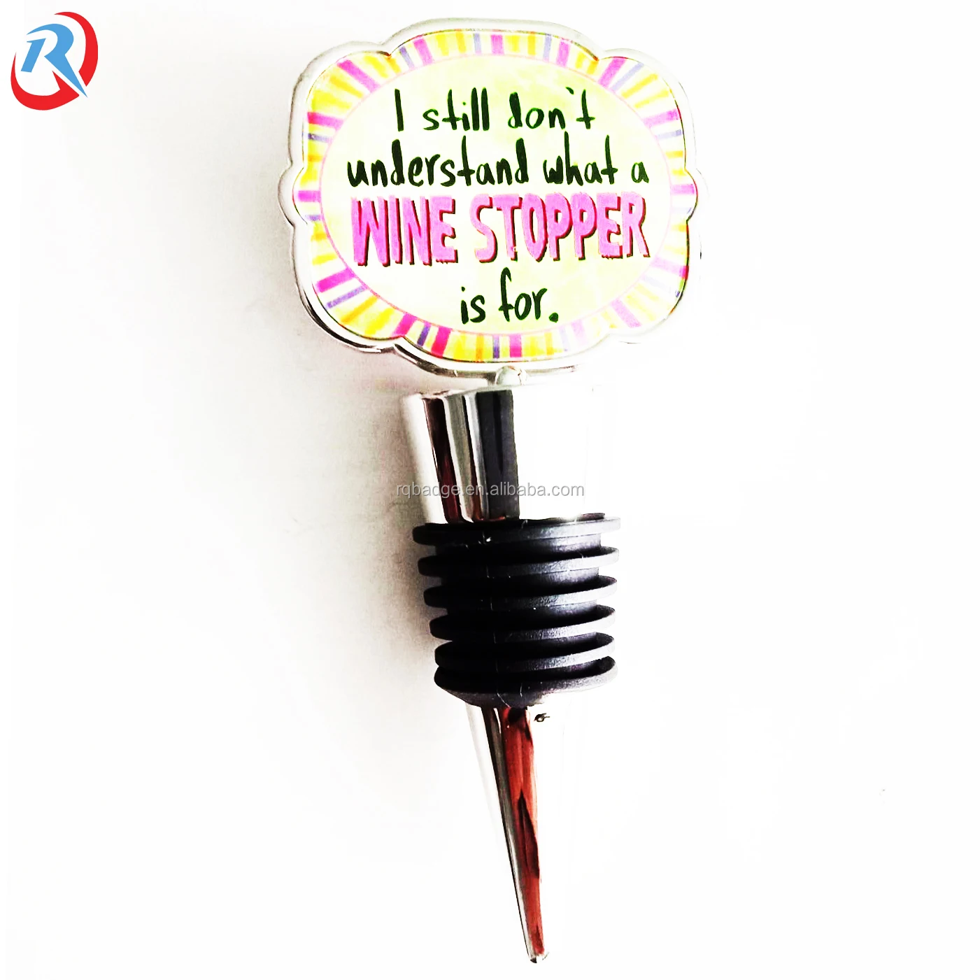 custom own logo cheap metal high quality wine bottle stopper/cork