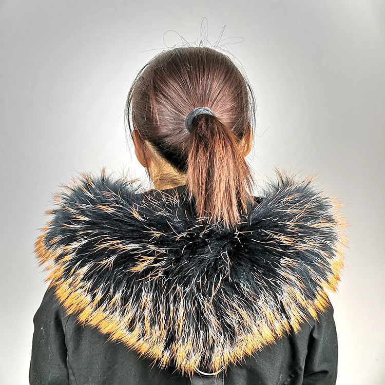 Factory Direct Supply Real FurCollar Raccoon Trim Leather Coat Fur Collar