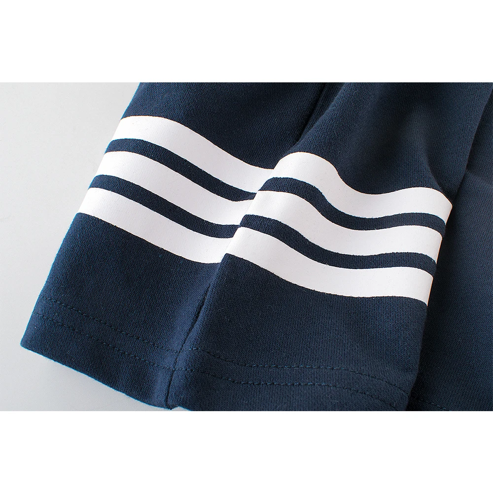 
Mudkingdom Boys Summer Casual Shorts Kids Cotton Sport Strip Bottoms Korean Fashion Shorts With Draw String 