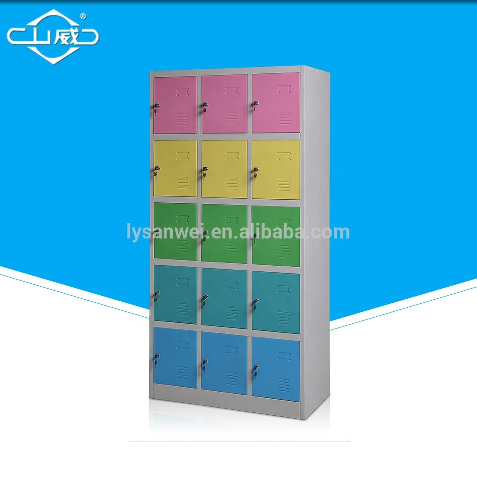 5 Tier 3 Wide 15 Door Employee Storage Locker