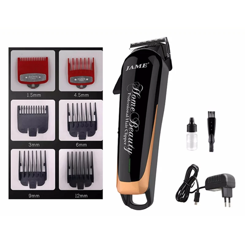 Rechargeable Hair Trimmer for Men Beard Trim Hair Cutting Machine Professional Electric Hair Clippers with 6pcs Shaving Nozzles