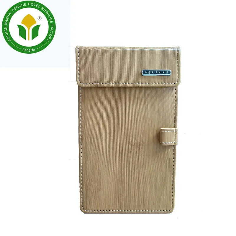 Hotel supplies restaurant magnetic A4 A5 brown leather menu bill folder with logo