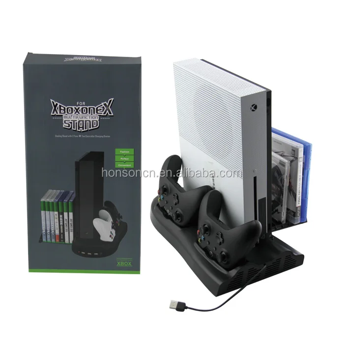многофункциональный вертикальный вентилятор охлаждения Стенд док станция с 3 порты USB для Xbox One X консоли