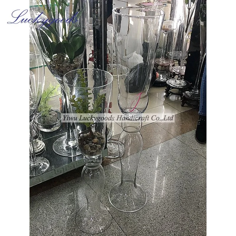 LHP020 new arrival transparent tall clear glass vases table vase centerpiece
