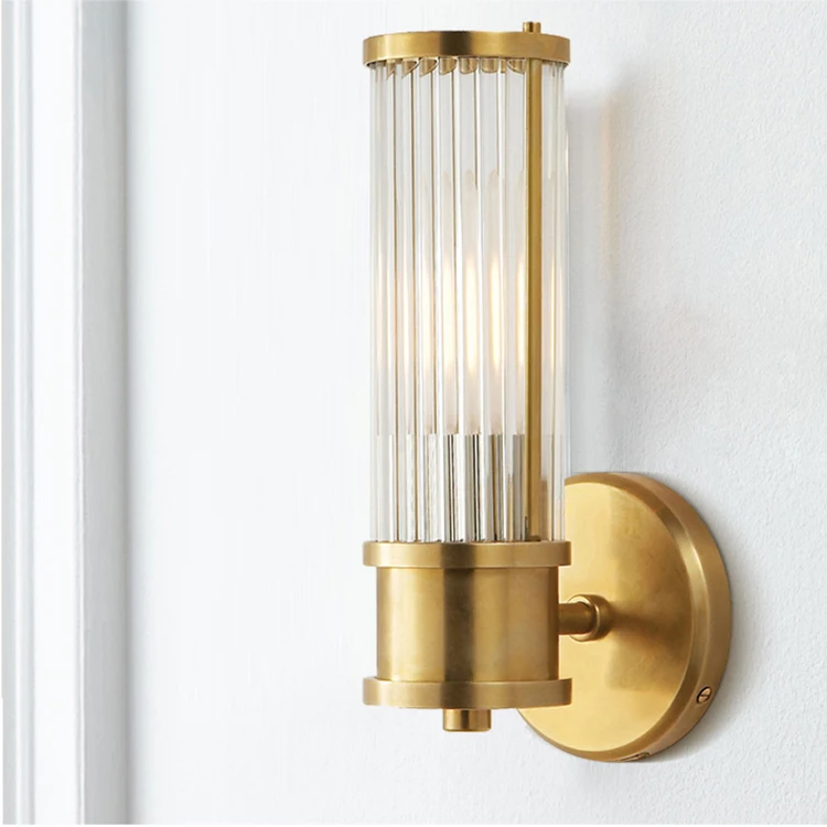 Zhongshan Lighting Cheap Antique Brass Crystal Wall Lamp For Home Decoration Luxury Hotel Wall Sconce Wall Light